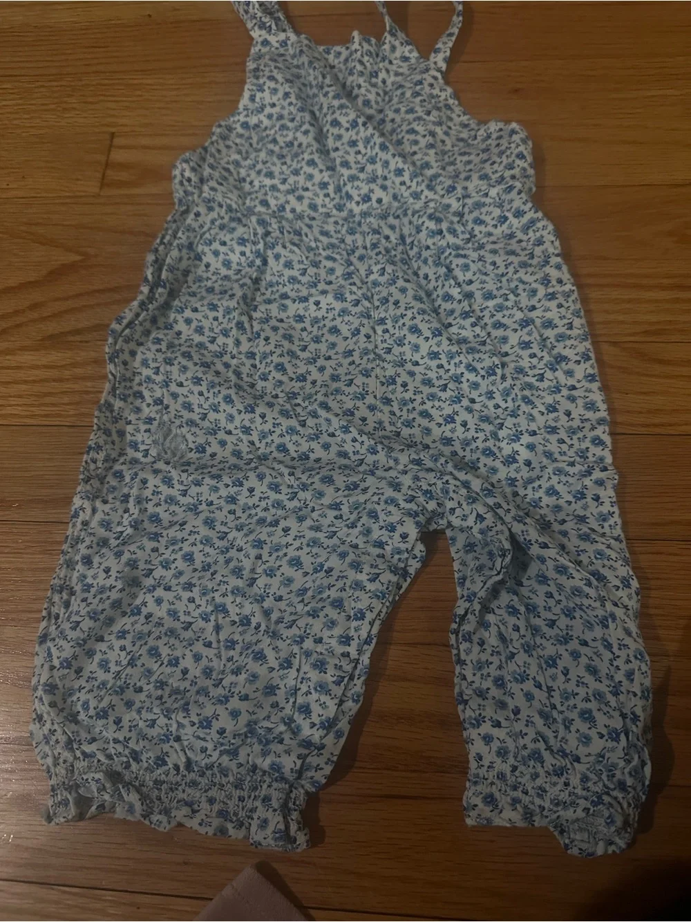 Blue Floral Girls' Overalls - Kids Bottoms